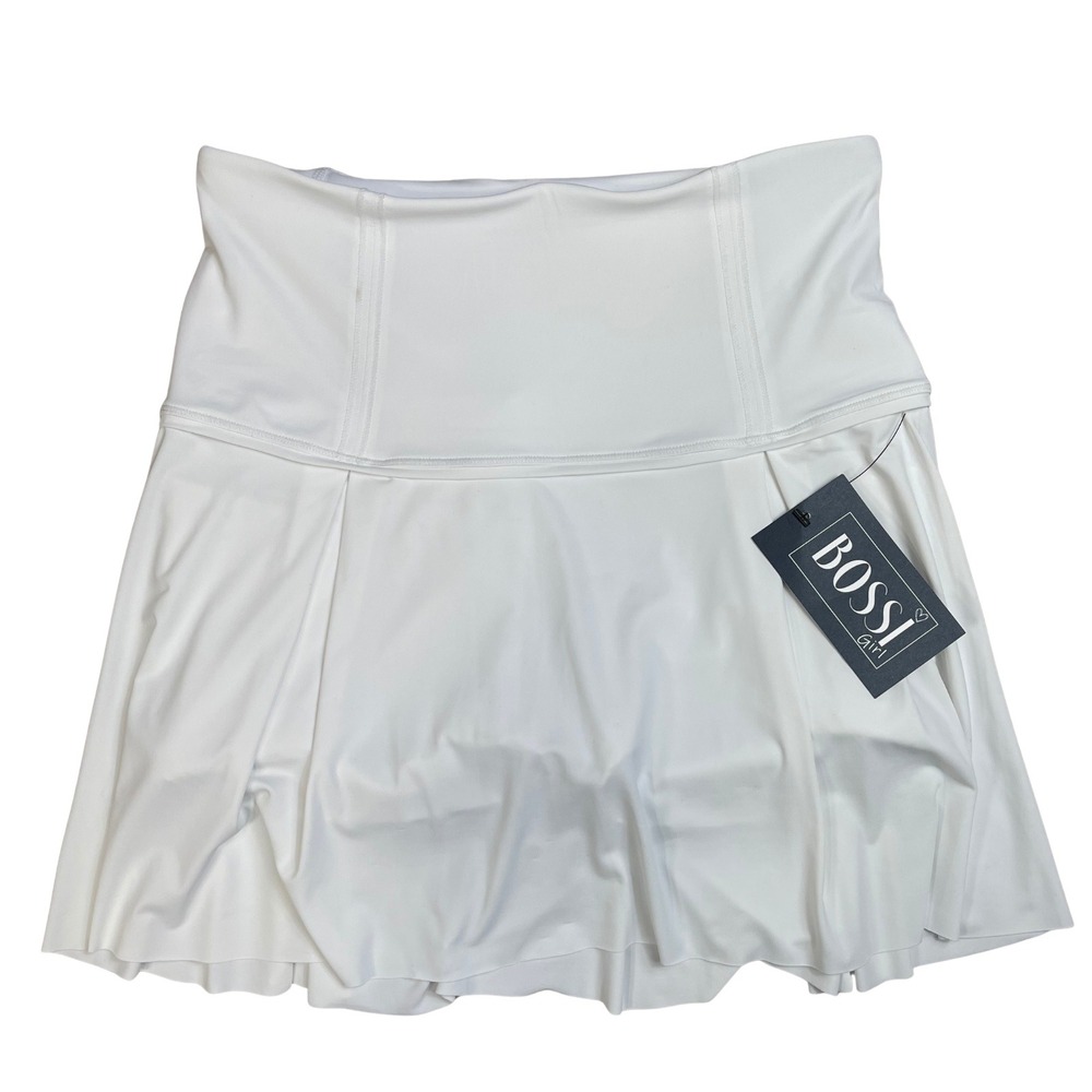BOSSI Kids White Pleated Sporty Tennis‎ Skirt with Shorts Built-in Size M